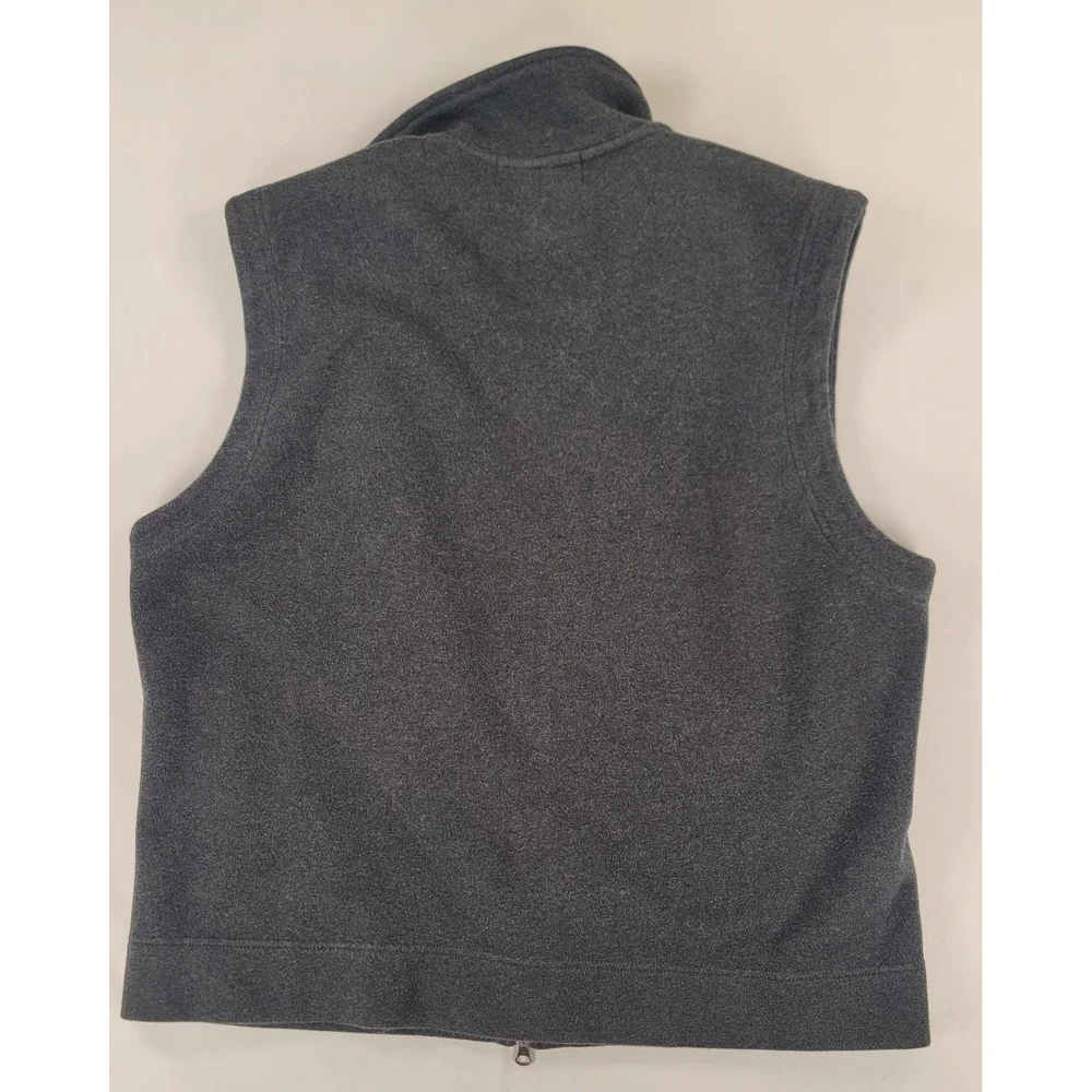 Banana Republic Mens XL Gray Full Zip Fleece Vest Mock Neck‎